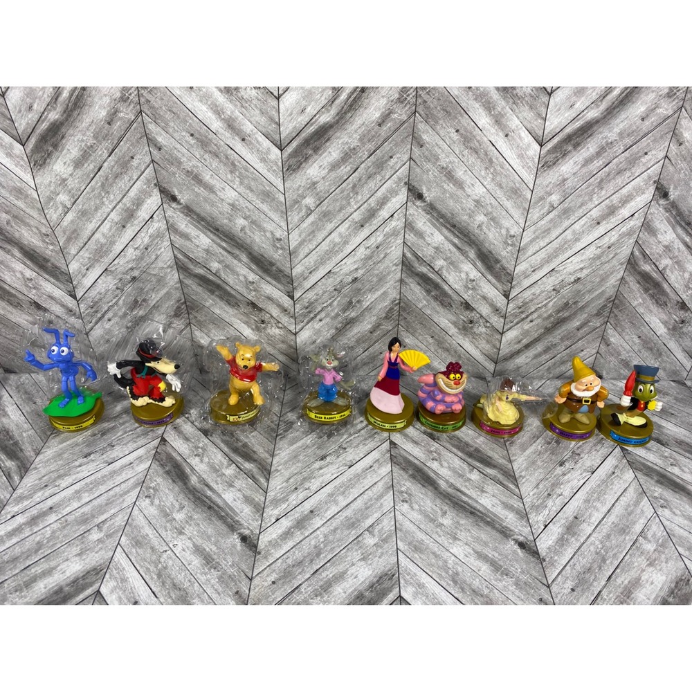100 Years Disney Character Lot 9 Figurines Collection Vintage Animated McDonalds